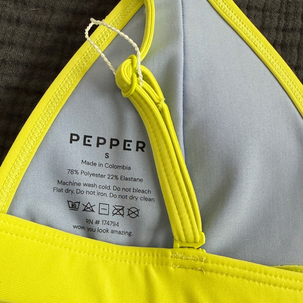 Pepper Yellow and Lavender Bikini Set S top M bottom - Picture 3 of 4
